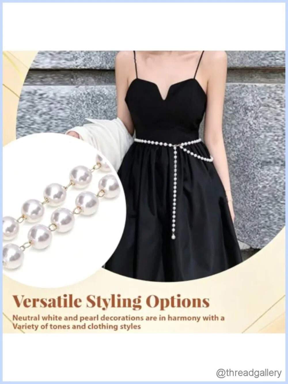 Pearl Waist Chain Belt Adjustable Body Jewelry for Women Dresses Concerts